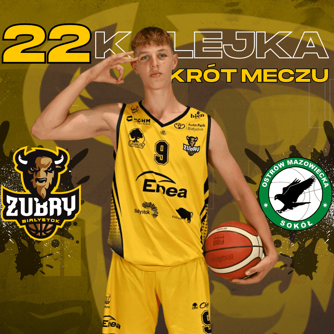 Artykuł na temat: Skrót meczu Żubry Chorten Białystok vs Sokół Grupa Avista Ostrów Maz. 112:41 [20.02.2025]